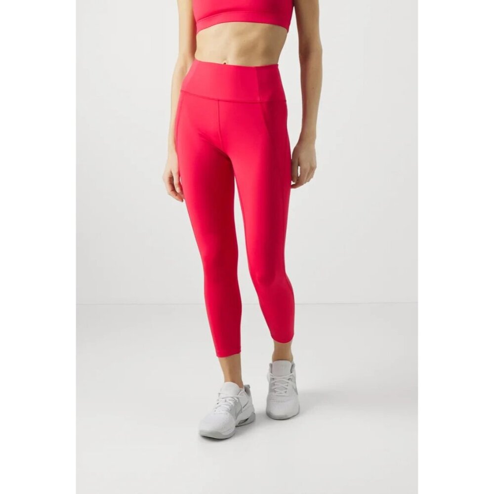 Girlfriend Collective Leggings High Waist 7/8 Crop Geranium Pink NWT - Picture 3 of 15